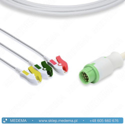 Kabel EKG - kardiomonitor MENNEN - 3-żyłowy, klamra, IEC, 12-pin