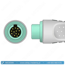 Kabel EKG - kardiomonitor MINDRAY - 5-żyłowy, klamra, IEC, 12-pin