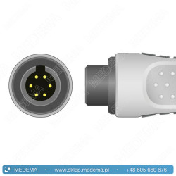 Kabel EKG - kardiomonitor GOLDWAY - 5-żyłowy, klamra, IEC, 6-pin