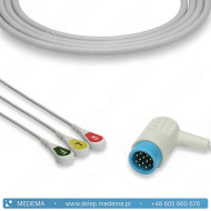 Kabel EKG - defibrylator LIFEPAK 12, 15, 20, 20e - 3-żyłowy, IEC